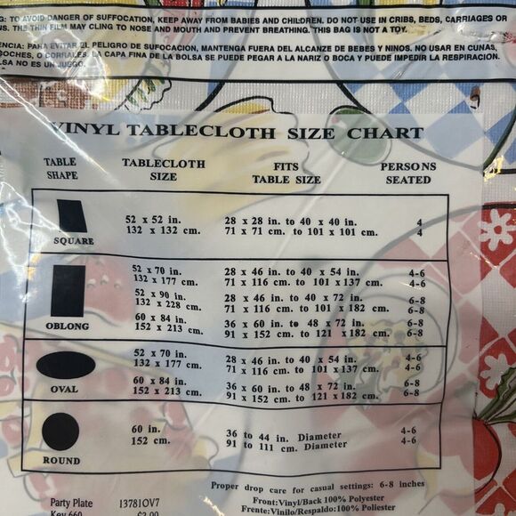 BBQ Vinyl Tablecloth 52x70" Oval Party Plate Food Summer Outdoor Picnic - Picture 3 of 3